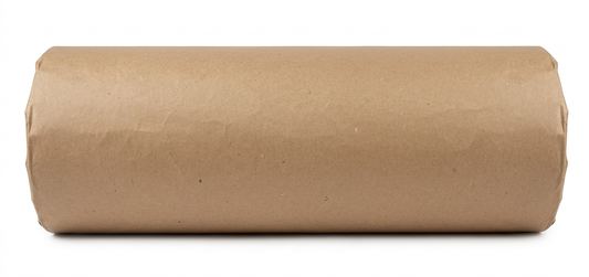 Papel kraft 60gr/m² x 61cm de ancho color marrón Rollo de 17kg, Sello de garantía de fábrica