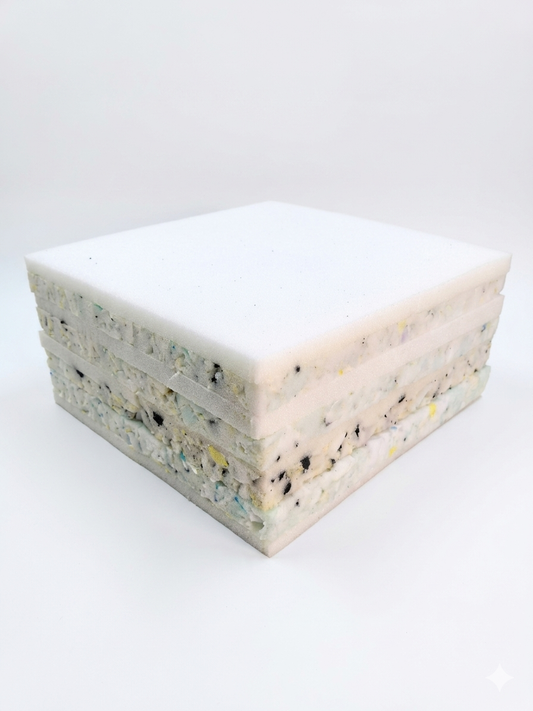 Aglutinado con Espuma 40x40x5 cm Paquete con cuatro piezas – Densidad Intermedia