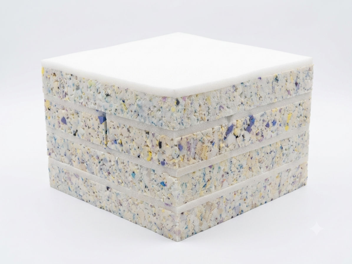 Aglutinado con Espuma 60x60x10 cm Paquete con cuatro piezas – Densidad Intermedia